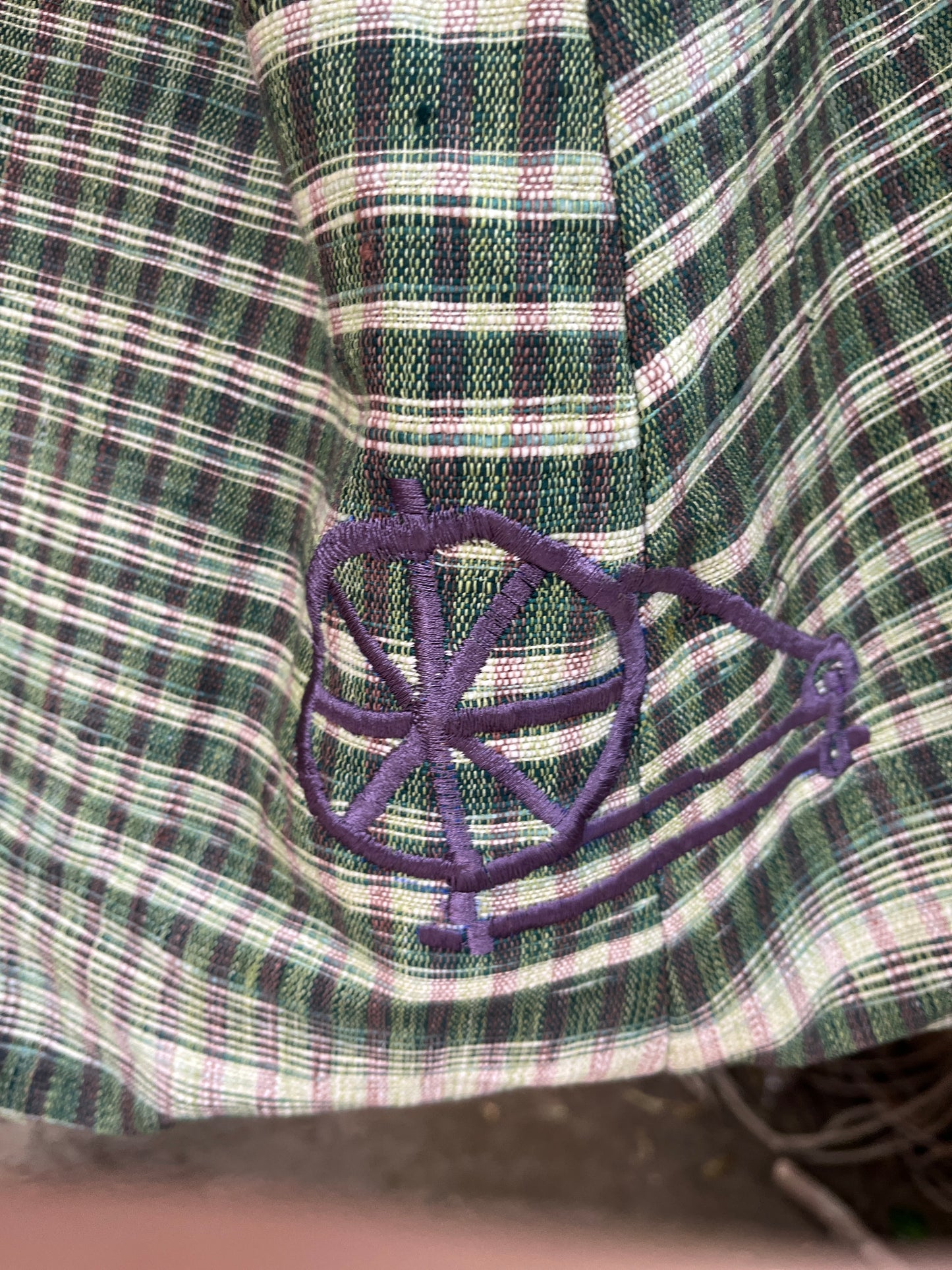 Green Checkered Khadi Sling Bag