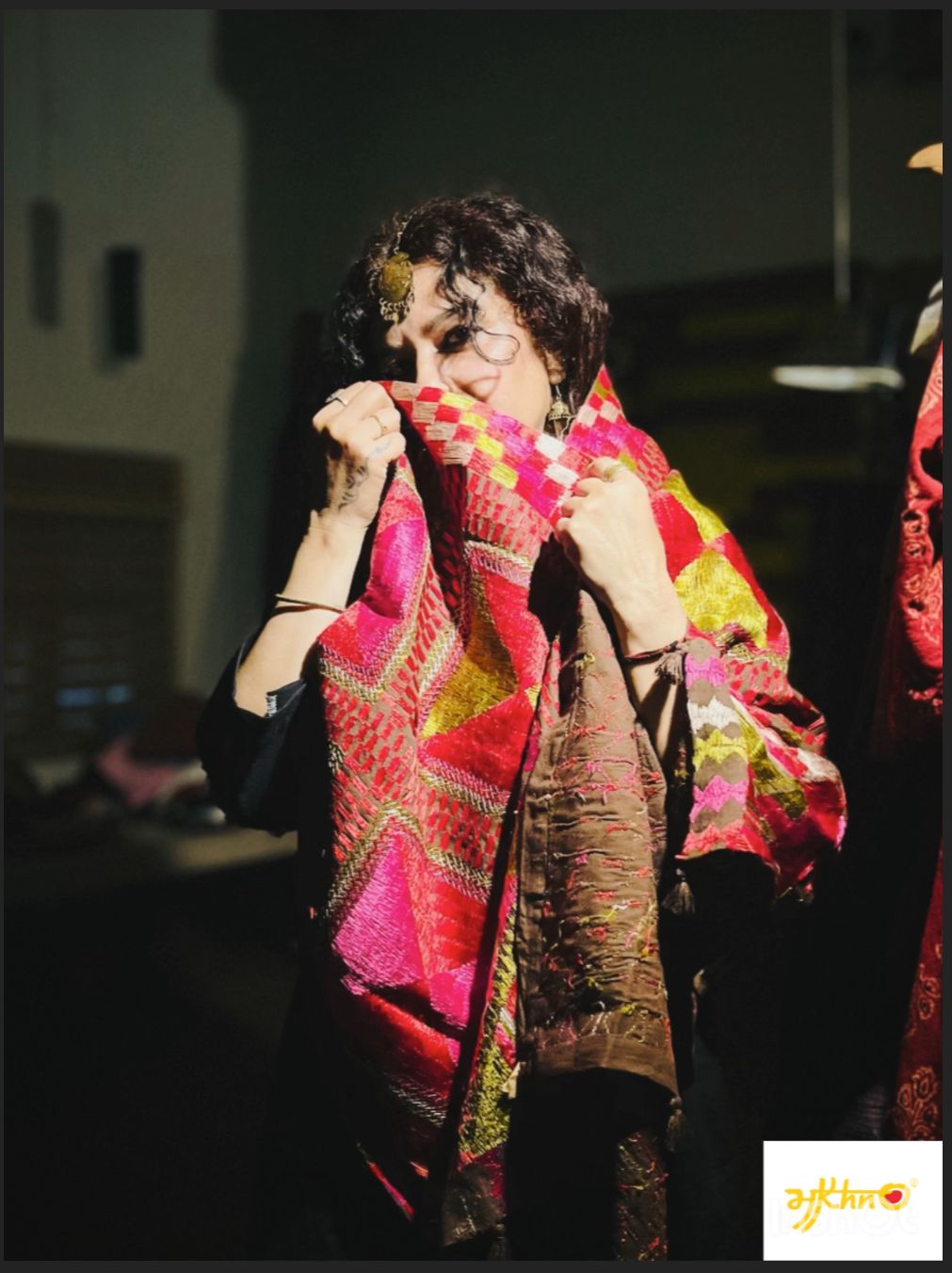 Handcrafted Bagh Phulkari Dupatta – Vibrant Pink & Gold Embroidery | Premium Punjabi Heritage